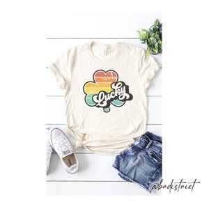 "Lucky" Clover Graphic Tee Cream Small